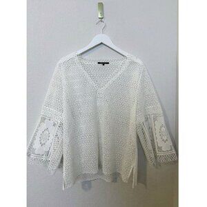 kobi halperin white eyelet lace classic white tunic sz XS